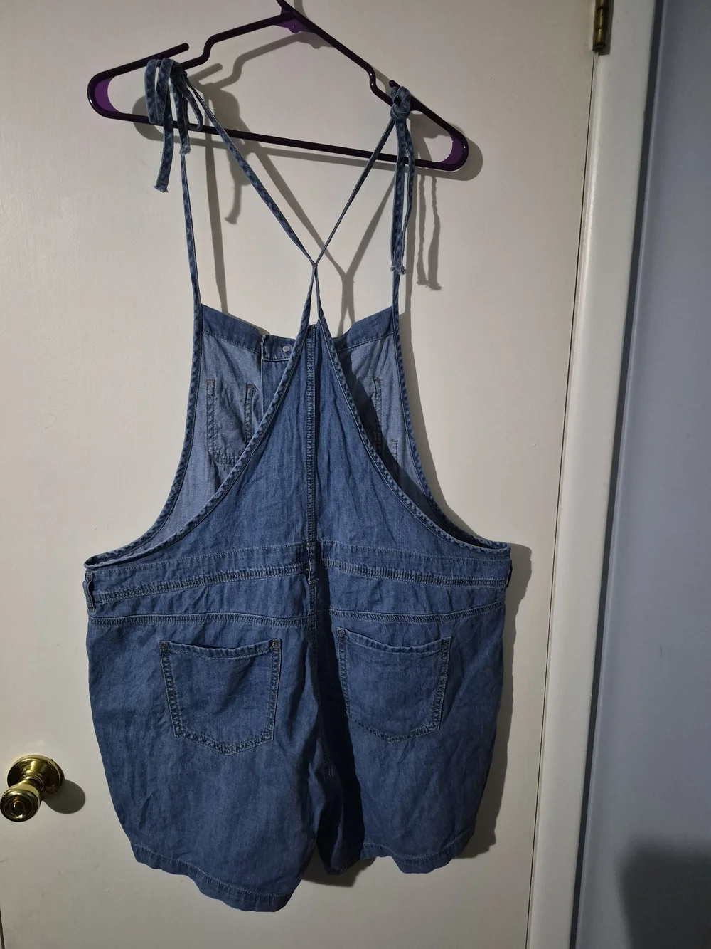 Casual Denim Short Overalls - Blue